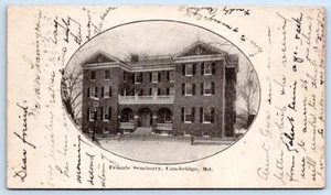 Cambridge Maryland 1906*MD*SEMINARIO FEMENINO*TARJETA POSTAL PRIVADA*ANTIGUO POSTAL - Imagen 1 de 2