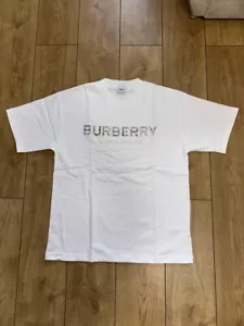 Men's Burberry London England T-shirt Size L Color White Brand NEW! - Picture 1 of 6