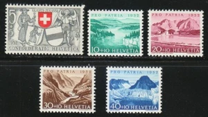 Schweiz 1952 postfrisch Mi 570-574 Sc B212-B216 Wappen der Schweiz.Ansichten.Natur** - Bild 1 von 2