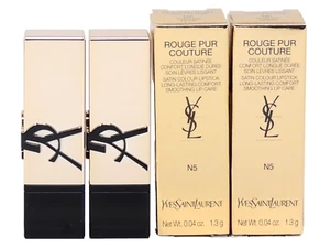 YSL YVES SAINT LAURENT ROUGE PUR COUTURE N5 TRIBUTE NUDE .04oz x 2 MINI LIPSTICK - Picture 1 of 2