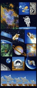 Weltraumforschung - Ich brauche meinen Weltraum Stoff Panel - 24" x 56" von Benartex - Bild 1 von 5
