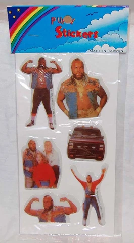 A-Team / Mr. T - Puffy Stickers Mint Sealed - Television moc ver #2 - 1980's Cover