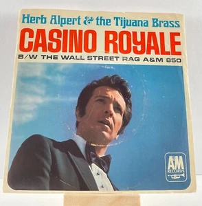 HERB ALPERT 45 RPM CASINO ROYALE / THE WALL STREET RAG PIC SLEEVE - VG+ - Imagen 1 de 5