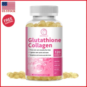 120 Capsules Glutathione Skin Whitening Natural Anti-Aging Supplement Collagen - Picture 1 of 9
