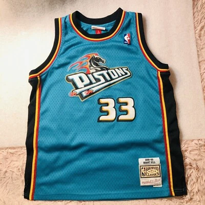 Camiseta deportiva Mitchell & Ness Grant Hill Swingman Detroit Pistons 98-99 verde azulado juvenil talla L Foto 1 de 4