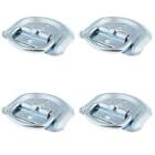 4 Pack ATV Bolted D-Ring Tie with Recessed for Truck/Flatbed Tiedowns Silver