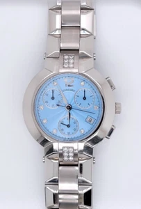 Concord La Scala Chronograph Blue Dial Diamond Steel Wristwatch Watch - Picture 1 of 11