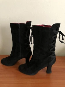 Preowned Charles Jourdan Suede Boots,Authentic,Size 7M,Col.Black.Made in Spain. - Picture 1 of 12