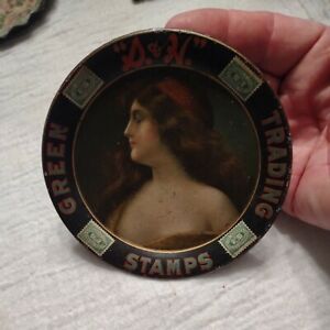 Antique S&H Green Trading Stamps Tin Tip Tray Chas W. Shonk Chicago 