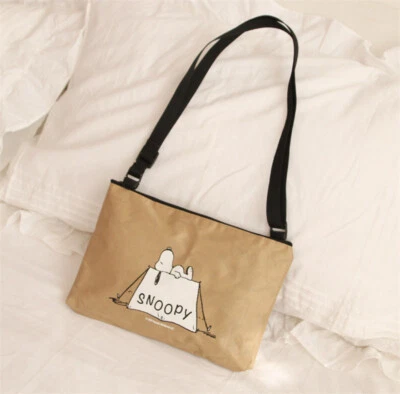 Bolso de Mano Again@ Chic Snoopy Beige 100% Poliéster Lino Mango Ajustable Cremallera Foto 1 de 4
