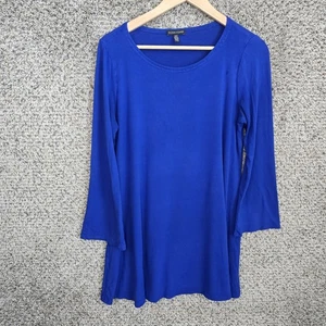 Eileen Fisher Top Womens Medium Blue Scoop Neck Stretch Tunic Casual Ladies - Picture 1 of 7