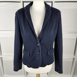 Whistles Navy Jersey Jacket Blazer Size 12 Textured Smart Casual - Picture 1 of 16