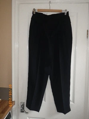 BNWOT BODEN NAVY SMART TROUSERS WITH FRILL HIGH WAISTBAND + BELT SZ 10R X LEG 26 - Image 1 of 4