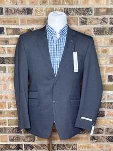 New 40S Perry Ellis Portfolio Gray Striped Slim Fit Men's Suit 34 Unhemmed - Picture 1 of 15