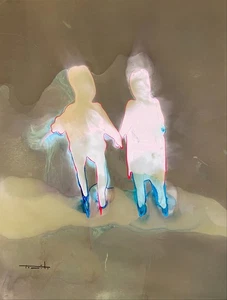 Tonito Original Painting.Incredible Organic art.COMPANION.Unique Organic figures - Picture 1 of 3