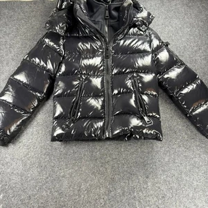 SAM. New York schwarze glänzende Daunen gefütterte Jacke Größe 10 Gänsedaunen mit Kapuze - Bild 1 von 10