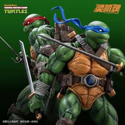 Paquete de 2 figuras de acción LINGJIHUN Ninja Turtles TMNT Leonardo y Rafael H16 cm Foto 1 de 4