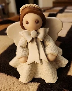 Kneeded Angels Type With Bow/Ribbon 4" Tall K - Picture 1 of 7