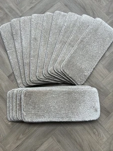 14 cream Open Plan Carpet Stair Treads Pad 14 Large Pads(a6)) - Picture 1 of 3