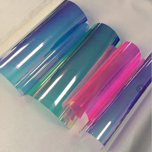 4 Blatt Folie PVC klar Stoff Prisma Fenster irisierend Basteln - Bild 1 von 11