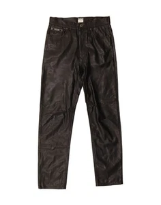 MOSCHINO Womens Straight Casual Trousers W30 L30 Black PVC Biker CT23 - Picture 1 of 4
