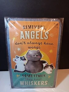 Blechschild Katzen Engel haben nicht immer Flügel einige haben Schnurrhaare - Bild 1 von 2