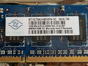 1GB Nanya PC2-5300 DDR2 Sodimm Memory NT1GT64UH8D0FN-3C