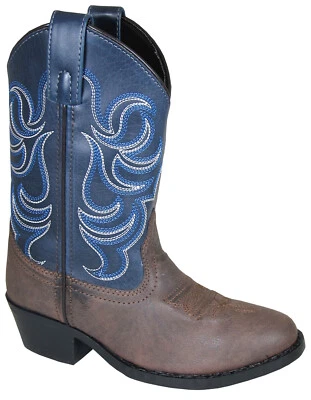 Botas de Vaquero Smoky Mountain Niños Pequeños Monterey Marrón/Azul Marino Hechas por el Hombre Foto 1 de 3