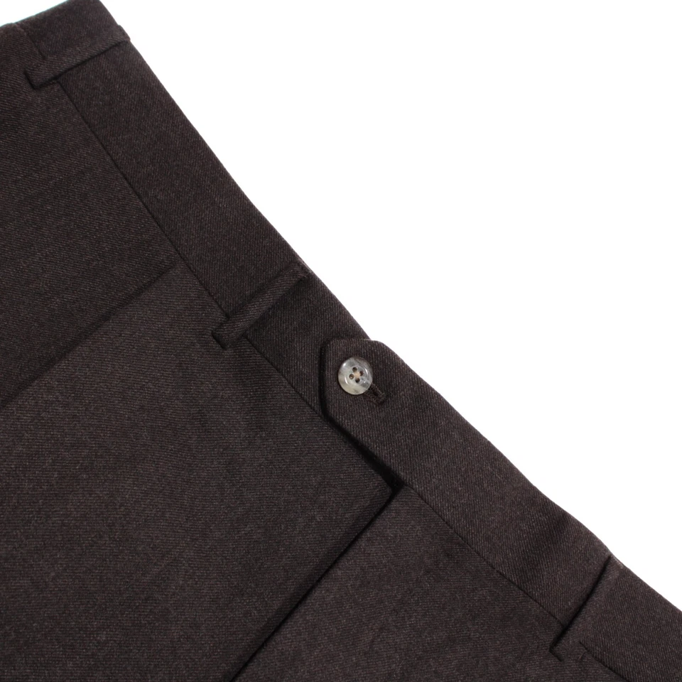 Pantalones de vestir Corneliani nuevos con etiquetas talla 42 EE. UU. en mezcla de lana marrón melange Foto 1 de 4
