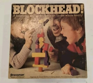 Blockhead Vintage 1982 Wood Blocks Game by Pressman COMPLETE 21 peices - Picture 1 of 4