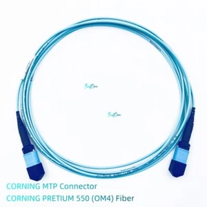 10ft MTP (F) to MTP (F) OM4 8F Type B Fiber Optic Patch Cord MPO to MPO Female - Afbeelding 1 van 7