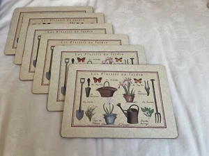 Luxury six plate mats and six glass mats "Les Plaisirs Du Jardin" - Picture 1 of 6