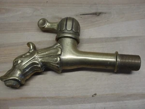 BRASS DRAGON OUTDOOR GARDEN SPIGOT FAUCET - Picture 1 of 2