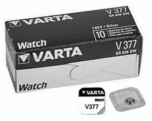 10 x Varta V377 / SR626SW / RW329 / Uhrenbatterie 1,55V Silberoxd im 1er Blister - Picture 1 of 1