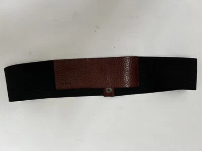 Cinturón Marni Mujer Elástico Negro Cuero Marrón Frontal Broches a presión en la Espalda Talla S/M Foto 1 de 4