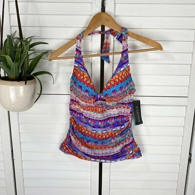 New Profile by Gottex Santa Fe Underwire Halter Tankini Swim Top Womens Size 8 - Image 1 of 4
