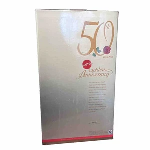 Golden Anniversary Porcelain Barbie Doll 50th Anniversary Mattel 1995 Unremoved - Picture 1 of 10