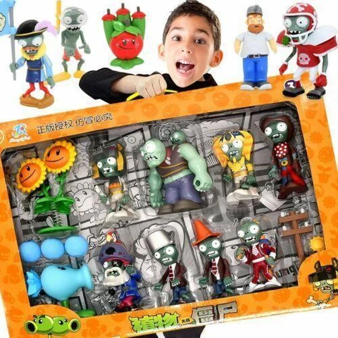 Plants vs Zombies Anime Action Figure Set Toys Gift Boys PVC kids dolls Zombies Cover
