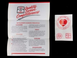 (2) Vintage Rare - BETHLEHEM STEEL - TWO Brochures - ICONIC "I" Beam LOGO's - Picture 1 of 12