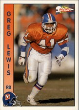 1992 Pacific Denver Broncos Football Card #83 Greg Lewis