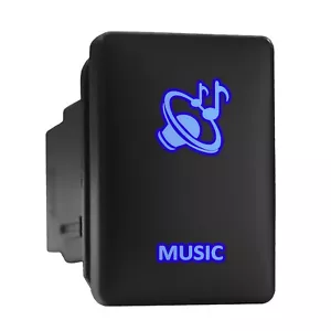 Interruttore retroilluminato LED blu MUSIC pulsante corto 1,28"x 0,87" (adatto: Toyota) - Foto 1 di 6