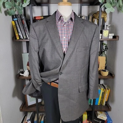 Abrigo deportivo para hombre JOS A BANK Traveler negro oliva a cuadros 50R ajuste a medida Foto 1 de 4