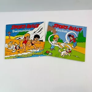 2x SPORT-BILLY books ~ Swimming, Cricket Vintage Australian Kids Books 1982 - Picture 1 of 6