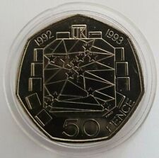 50p Coin EEC Presidency 1992 1993 Fifty Pence Piece Dual Date, BUNC Low Mintage