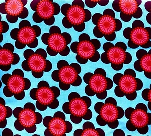 RAJ Fabric,#36540,Blue,Pink Flowers,Cotton,44"x36" - Picture 1 of 1