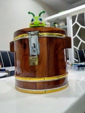 WOODEN SAVINGS COINS BOX