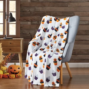 Halloween Ghouls, Pumpkins Cupcakes Soft & Plush Oversized Accent Throw Blanket - Picture 1 of 2