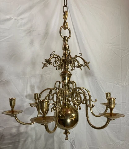 Antique Dutch Rose solid brass chandelier Cover