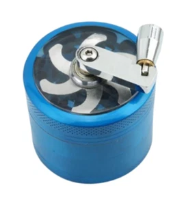 40mm Plating BLUE 4-piece Metal Hand Muller Herb Spice Tobacco Grinder Crusher** - Bild 1 von 2