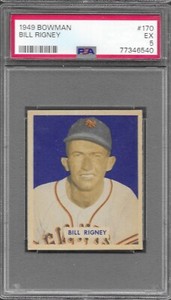 1949 Bowman, #170 Bill Rigney, New York Giants, EX, PSA 5